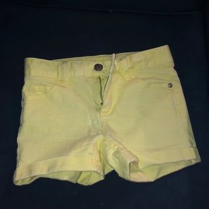 Girls Yellow Denim Shorts